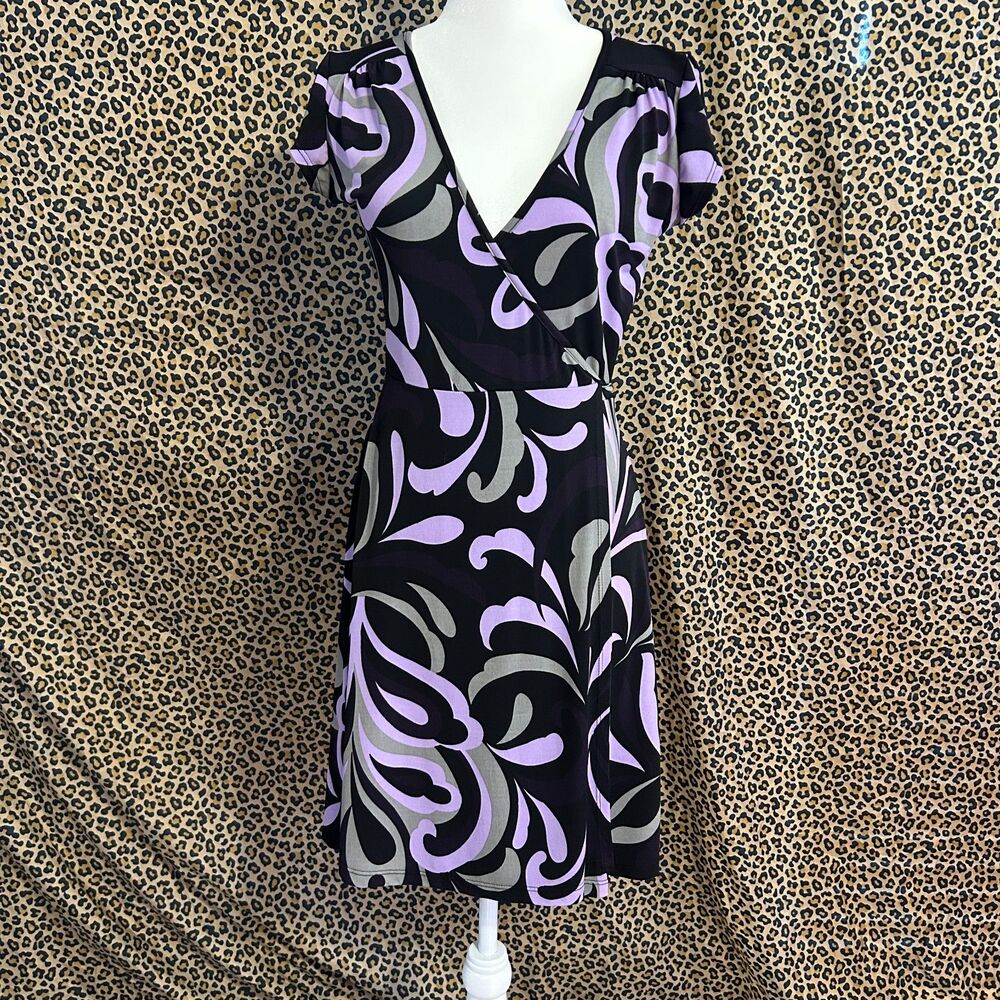 Vintage Med Mini Wrap Dress Funhouse Y2K Baddie Rave Club Going Out Gloria Mob